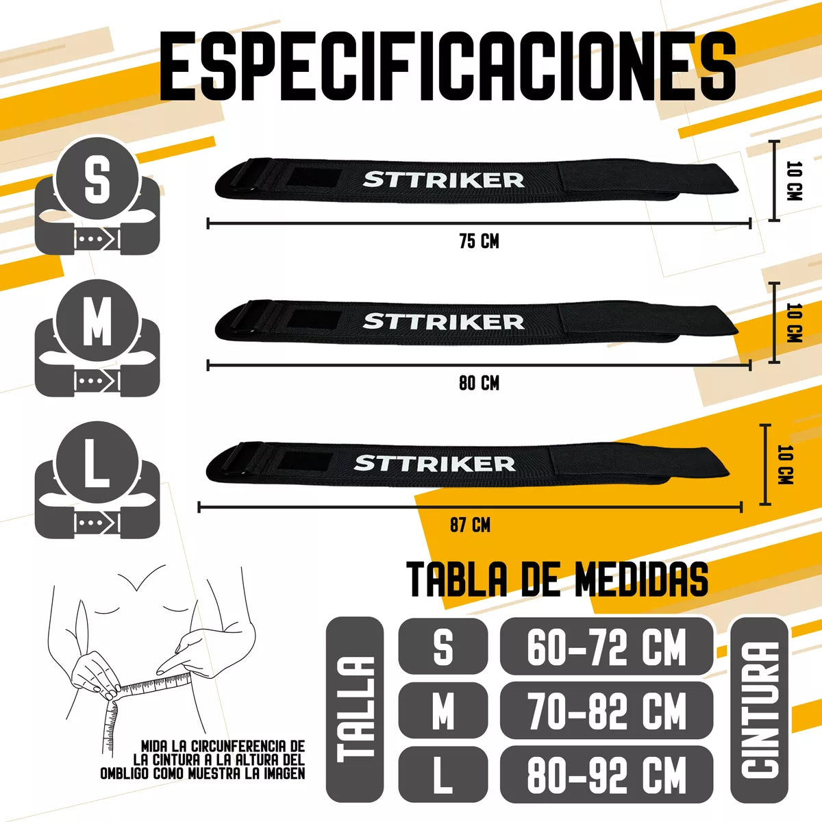 Cinturón Levantamiento Pesas STTRIKER velcro