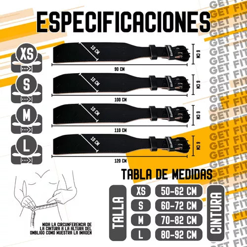Cinturon 100% Cuero Pesas Gym